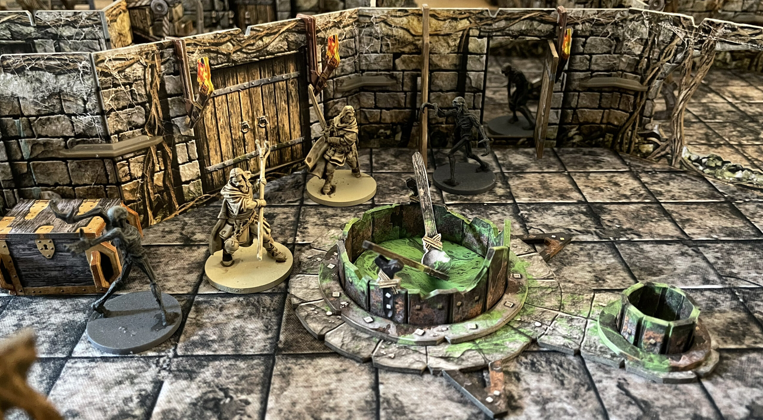 Dynamic illustration of multiplayer gamers battling in a futuristic fully on-chain blockchain world powered by MUD and Dojo frameworks for Web3 gaming
