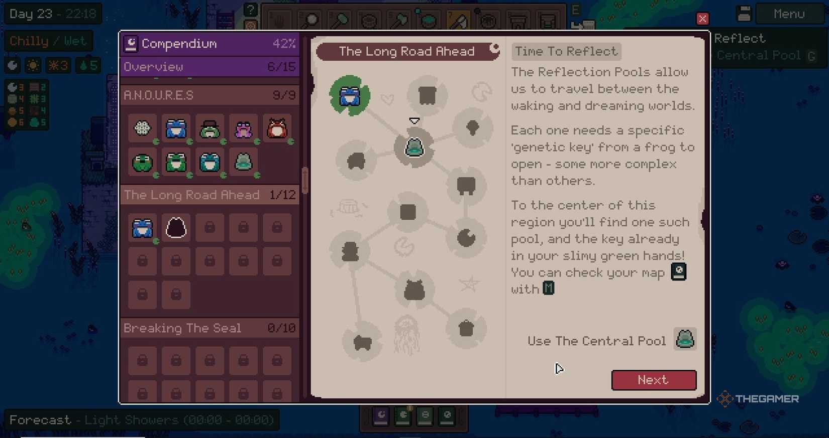 Vibrant screenshot of quest interface in When The Mud Came, fully on-chain game built with MUD framework