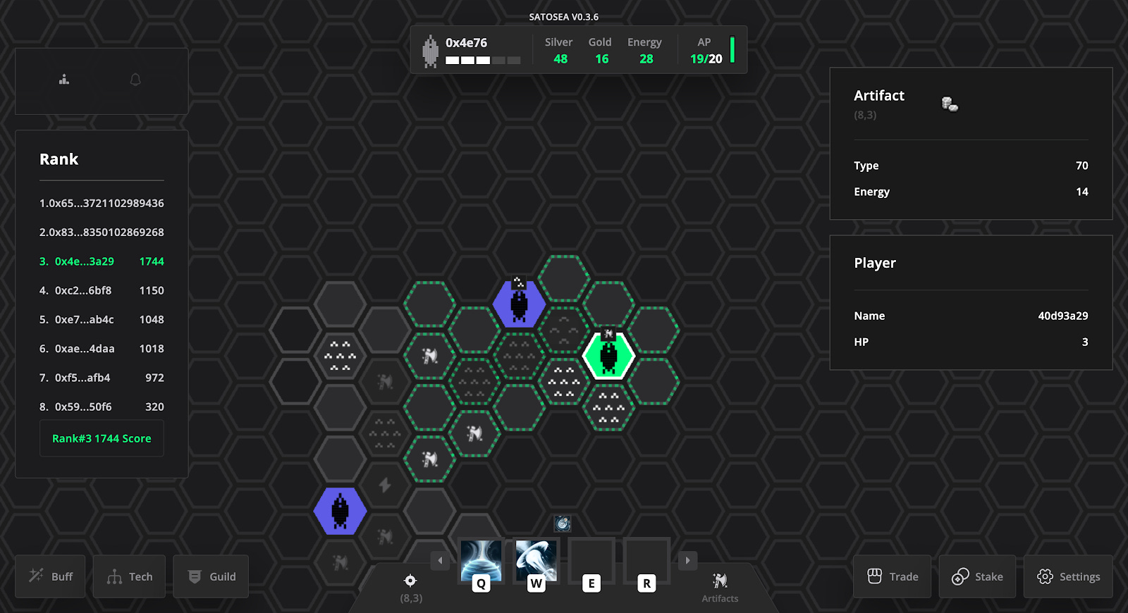 Futuristic on-chain multiplayer game arena built with MUD and Dojo frameworks, showcasing blockchain gaming innovation for Ethereum and Starknet developers